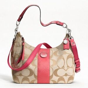 Coach Beige and Coral Shoulder Bag